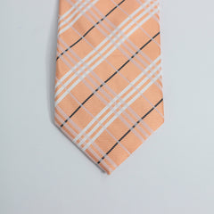 CREAMY PEACH PLAID TIE