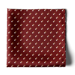 DOUBLE DOTTED MAROON SILK POCKET SQUARE