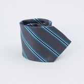 CHARCOAL & BLUE STRIPED TIE