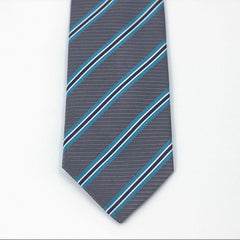 CHARCOAL & BLUE STRIPED TIE