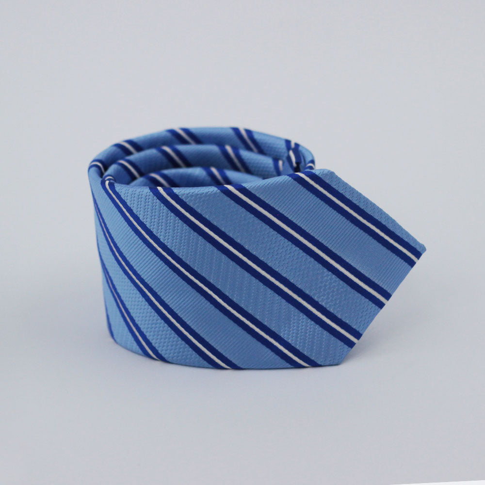 BLUE & WHITE STRIPED TIE