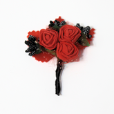 THE RED & BLACK BOUQUET BOUTONNIERE LAPEL PIN