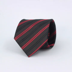 BLACK & RED DOUBLE STRIPED TIE