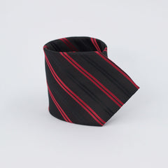 BLACK & RED DOUBLE STRIPED TIE
