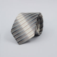 GREY & BROWN REPP STRIPED TIE