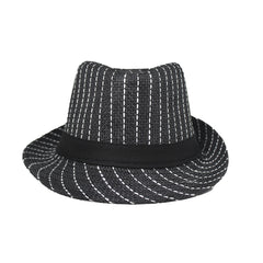 SUMMER BREEZE COAL BLACK WEAVED FEDORA HAT