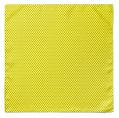 YELLOW WITH BLACK POLKA SILK POCKET SQUARE