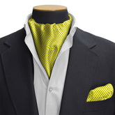 YELLOW WITH BLACK POLKA CRAVAT & POCKET SQUARE