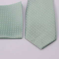DOTTED MINT GREEN FESTIVE TIE SET