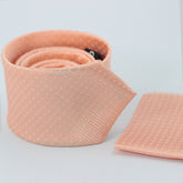 DOTTED PEACH FESTIVE TIE SET