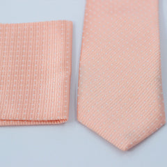 DOTTED PEACH FESTIVE TIE SET