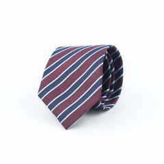 BLUE & BURGUNDY STRIPED TIE
