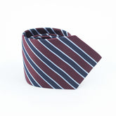 BLUE & BURGUNDY STRIPED TIE