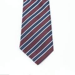 BLUE & BURGUNDY STRIPED TIE