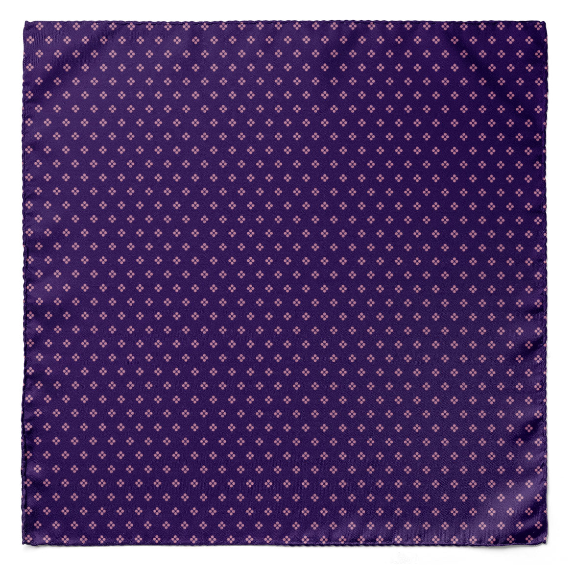 PURPLE QUADRUPLE POLKA SILK POCKET SQUARE