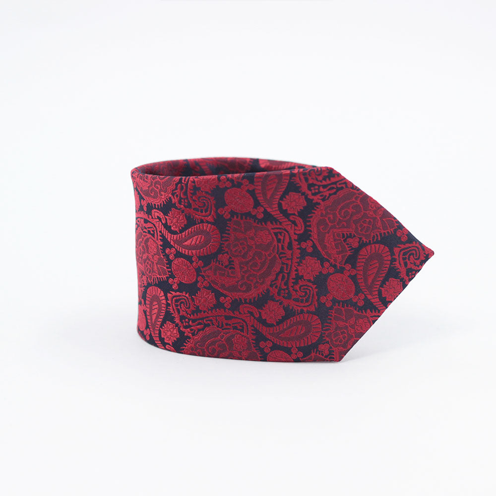 MAROON & BLACK PAISLEY FESTIVE TIE