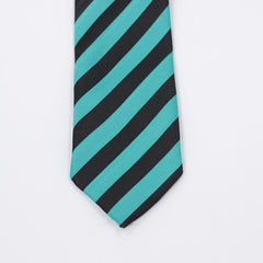 THE CYAN BLUE & BLACK STRIPED TIE