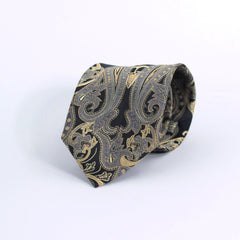 GOLD & BLACK PAISLEY FESTIVE TIE