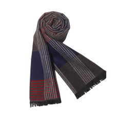 PENCIL STRIPES N PLAID WOOL SCARF