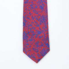 RED AND BLUE FLORAL NECKTIE