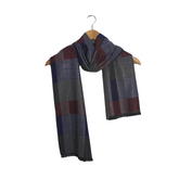 PENCIL STRIPES N PLAID WOOL SCARF