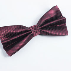 BURGUNDY TEXTURED BOW TIE