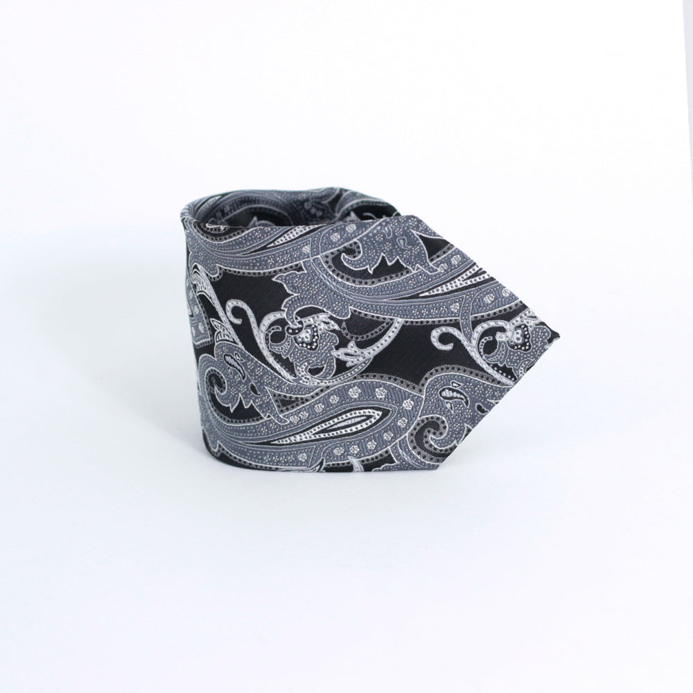 CHARCOAL PAISLEY FESTIVE TIE