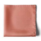 THE SOLID PEACH SILK POCKET SQUARE
