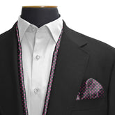 BLACK WITH PINK POLKA SILK SCARF & POCKET SQUARE SET