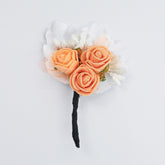THE PEACH & WHITE BOUTONNIERE