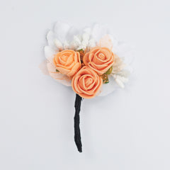 THE PEACH & WHITE BOUTONNIERE