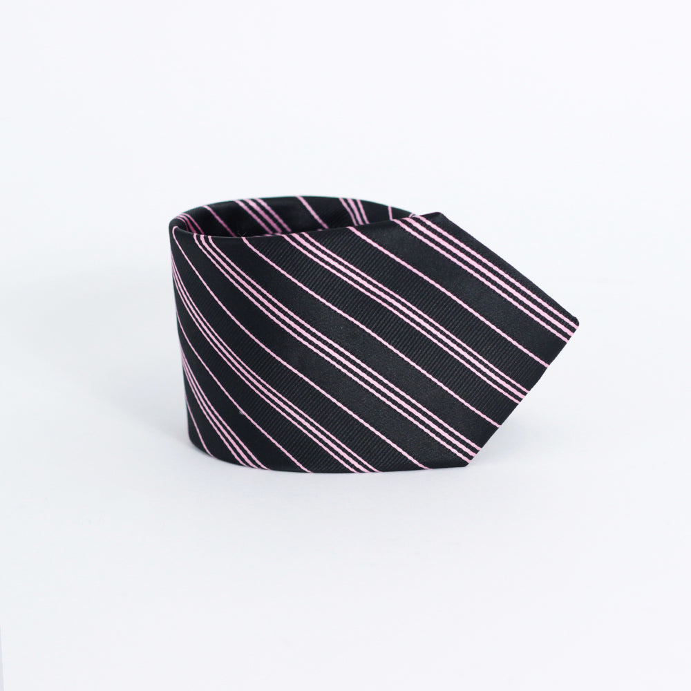 THE BLACK & PINK PIN STRIPED TIE