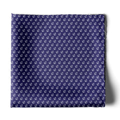 NAVY VALOUR ANCHOR SILK POCKET SQUARE
