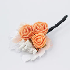 THE PEACH & WHITE BOUTONNIERE
