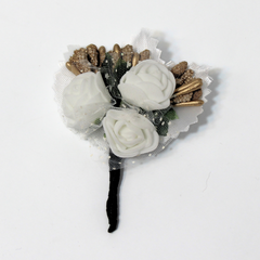THE WHITE & GOLD BOUQUET BOUTONNIERE