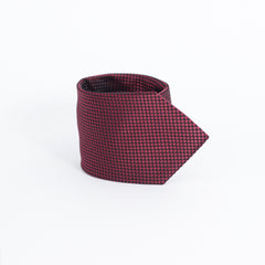 MAROON DICE CHECK WOVEN TIE
