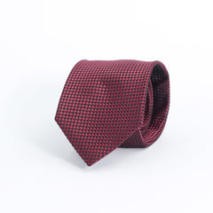 MAROON DICE CHECK WOVEN TIE