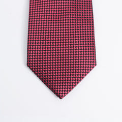 MAROON DICE CHECK WOVEN TIE