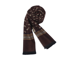 MOCHA MINI PAISLEY WOOL SCARF