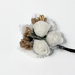 THE WHITE & GOLD BOUQUET BOUTONNIERE