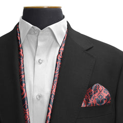 PATRÓN DE DAMASCO ANTIGUO SILK SCARF & POCKET SQUARE SET