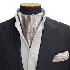 KALEIDOSCOPIC GEOMETRIC FUSION SILK CRAVAT & POCKET SQUARE SET