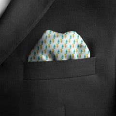 MINTY FISH SHOAL SILK POCKET SQUARE