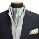 MINTY FISH SHOAL SILK CRAVAT & POCKET SQUARE SET
