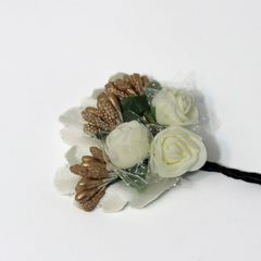 THE OFF WHITE & GOLD BOUQUET BOUTONNIERE