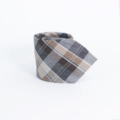 BROWN & GREY PLAID TIE