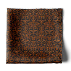 VINTAGE BROWN SILK POCKET SQUARE