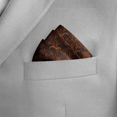 VINTAGE BROWN SILK POCKET SQUARE