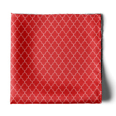 RED WHITE TARTAN SILK POCKET SQUARE
