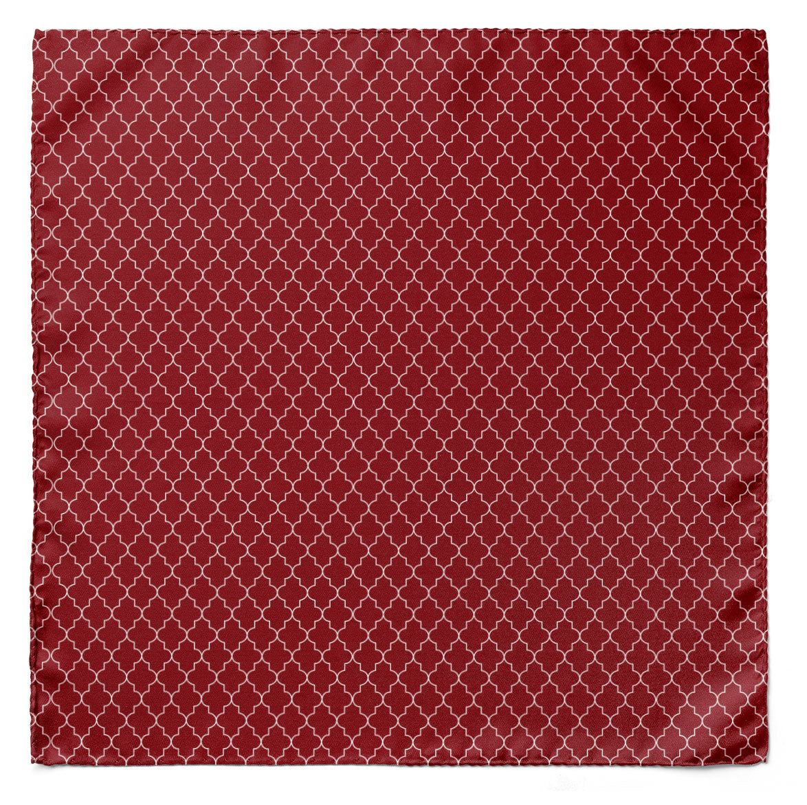 MAROON WHITE TARTAN SILK POCKET SQUARE